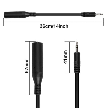 1/4" Mono to 1/8" Stereo Cable，2 Pack 6.35mm Mono TS Female to 3.5mm TRRS Male Stereo Audio Short Cord for Headphone, Amplifiers, Guitar(0.3M)