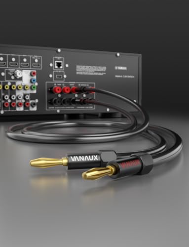 VANAUX Banana Plugs (Closed Dual Screw) - Gold Plated Speaker Plugs Connector for Speaker Wire, Amplifier, Receiver, Banana Wall Plate-Black (4 Pairs/8 Pieces) - style: 4 pairs/8 pieces