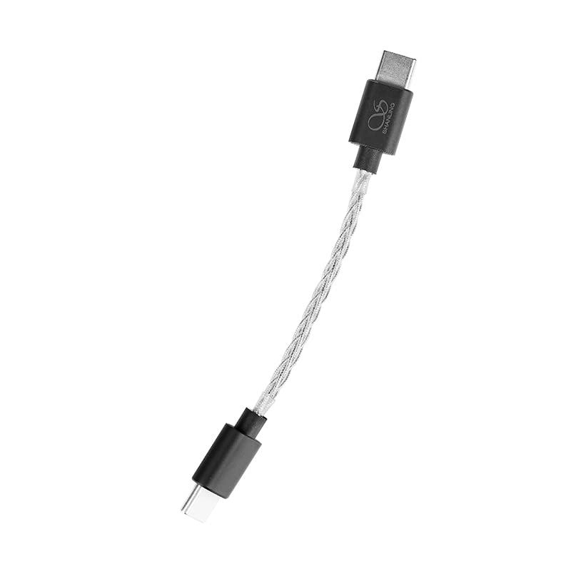 SHANLING L3 5 inch Audio Cable/USB C to C HiFi Sound Adaptor for UA Headphone Amp,24AWG Silver Foil-Shielded Audio Cable for DAC,Nylon Braided,Tangle Free,Bend-Proof