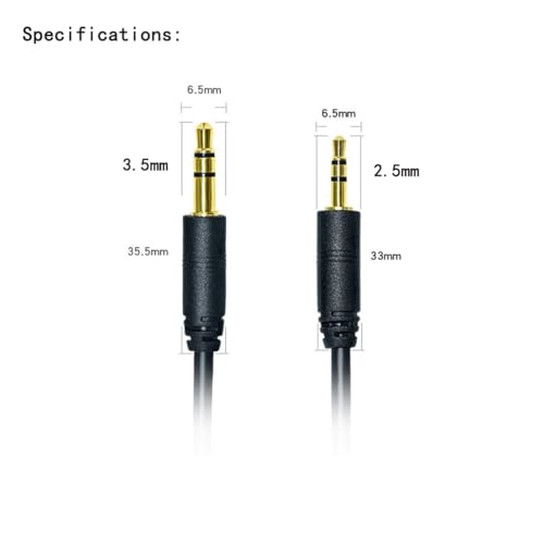 Replace Audio Cable, Extension Cable 3.5mm to 2.5mm Suitable for Bose QuietComfort QC45 QC35II QC35 QC25 NC 700 Soundlink Soundtrue Earphones Black