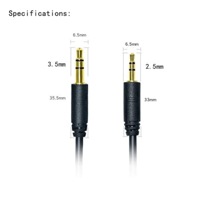 Replace Audio Cable, Extension Cable 3.5mm to 2.5mm Suitable for Bose QuietComfort QC45 QC35II QC35 QC25 NC 700 Soundlink Soundtrue Earphones Black