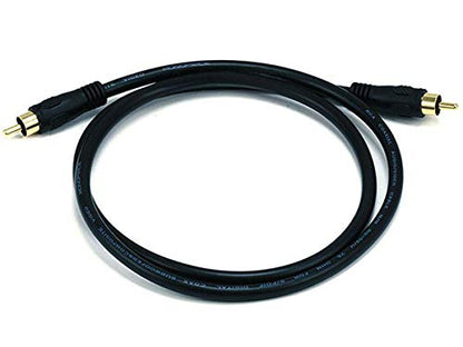 Monoprice102743 75 Ohm Digital Coaxial Audio/Video RCA Cable Black - size: 3 Feet (Pack of 1), style: Electronic Cable