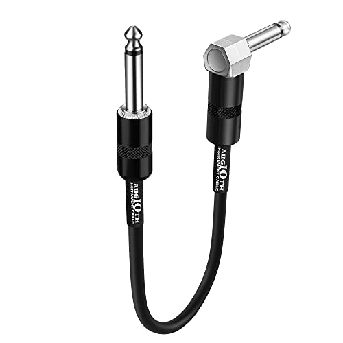 6 Inch Guitar Patch Cable 15 CM Straight to Angled | Performance Guitar Effect Pedal Cables Standards size Nickel Plated Plug - color: Straight-Angled, size: 6in
