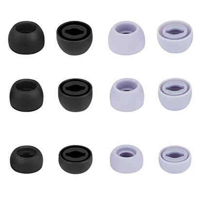 Earbud Cover Silicone Eartips for Galaxy Buds Pro Replacement Ear Tips Compatible with Samsung Galaxy Buds Pro Headphones Fit in Case Eartips Earbud Rubber Tips S M L 6 Pairs (Black+Purple) - color: Black+Purple