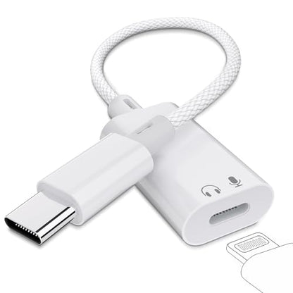 Vcddom USB C to Lightning Audio Adapter, USB Type C Male to Female Lightning Headphone Audio Adapter Compatible with iPhone 17/17 Pro/16/16 Pro Max, iPad Pro, iPad Air 6/5, Galaxy S25/S24 (No Charge)