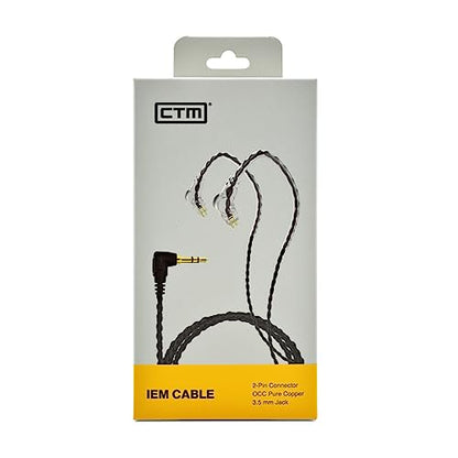 CTM IEM Replacement Cable 60" | Black | 2-Pin Connector | by Clear Tune Monitors
