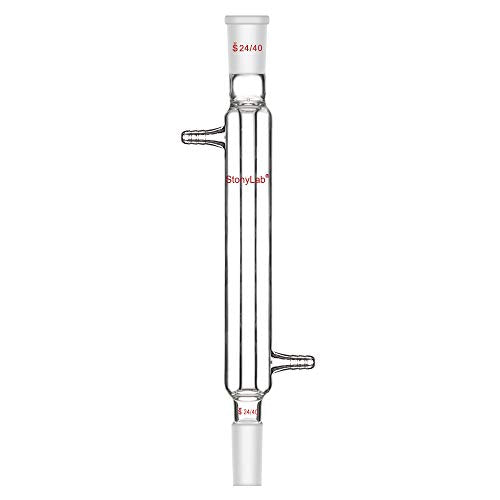 StonyLab Borosilicate Glass Liebig Condenser with 24/40 Joint 200 mm Jacket Length Lab Glass Condenser - size: 200 mm