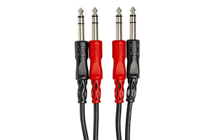 Hosa CSS-202 Dual 1/4 Inch TRS to Same Stereo Interconnect Cable, 6.5 Feet - size: 6.5 Feet