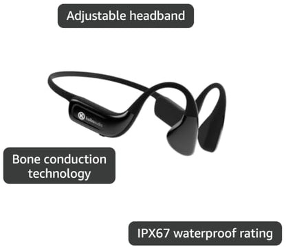 Kaibo Flow - Bone Conduction Headphones with Noise-Cancelling Mic - Adjustable Headband - USB-C Quick Charge - IPX67 Waterproof - Sport Headset for Gym, Running, Cycling