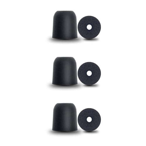 Klowcok Foam Ear Tips for Walker's Razor X/XV3.0 Protection Earbuds, S | Replacement Eartips Compatible with Razor X/ XV3.0/ Silencer, Noise Isolation, 3 Pairs, Black, Small - size: Small