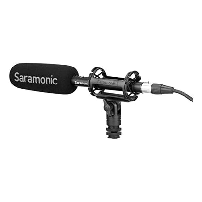 Saramonic SoundBird V1 Professional Supercardioid Shotgun Mic | +48v & AA Power, Shock Mount, Windscreen, Pouch & XLR - size: V1 10.7" Supercardioid