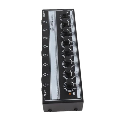 Headphone Amplifier, Stereo Headphone Amplifier Clear Sound Metal 100 to 240V Compact 8 Output and 1 Input Channels Sturdy for Stage