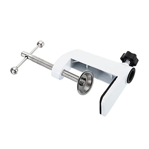 Generic 0.47" Hole Dia. Desk Clamp, Universal Bracket Adjustable C-Clamp Base for Microphone Mic Arm Table Lamp Mount Holder, White