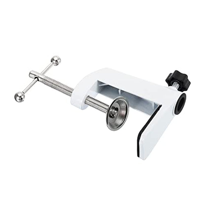 Generic 0.47" Hole Dia. Desk Clamp, Universal Bracket Adjustable C-Clamp Base for Microphone Mic Arm Table Lamp Mount Holder, White
