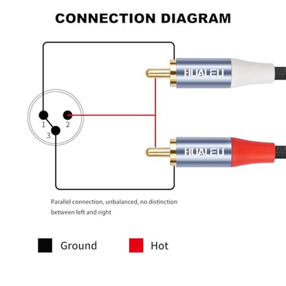 3FT 3Pin XLR Male to 2 RCA Male Y Splitter Patch Cable,One-Point Two-Unbalance Audio Cable 1 XLR to 2 RCA for Speaker Condenser Mic Mixer AMP - color: 3Ft/XLR M to 2 RCA M