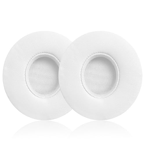 Replacement Ear Pads for Beats Solo 2 & Solo 3 Wireless On-Ear Headphones, Replacement EarPads Cushions Headphones Covers with Memory Noise Isolation Foam Softer Leather-White - color: White