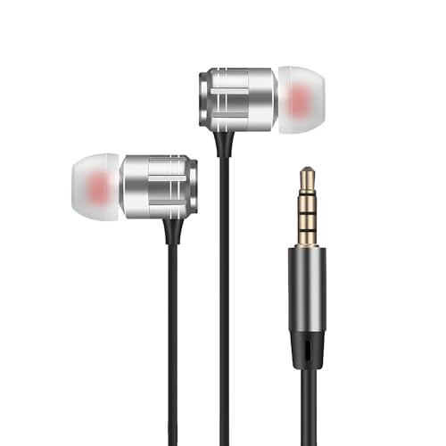 LERMX in-Ear Headphones with Microphone Noise Isolating Earbud Tips with 3.5mm Cable for Phones