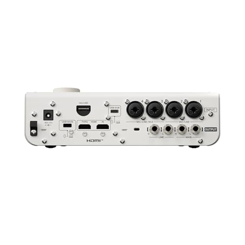 Yamaha URX44V 6-In / 4-Out Dual USB-C Audio/Video Interface With Touchscreen, Includes Cubase Al, WaveLab Cast, Basic FX Suite, and Steinberg Plus Software Bundle, White URX44V W | Includes Touchscreen, Includes Cubase Al, WaveLab Cast, Basic FX Suite, an
