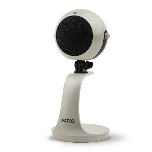 Movo WebMic USB Dictation Microphone in White – Cardioid for Vibe Coding - color: Pearl White