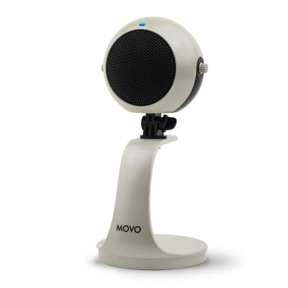 Movo WebMic USB Dictation Microphone in White – Cardioid for Vibe Coding - color: Pearl White
