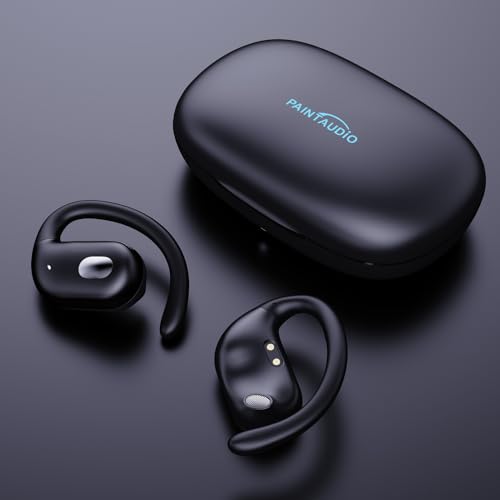 PAINTAUDIO EarMate 1 Open Ear Headphones, Bluetooth 5.3 Wireless Earbuds Air Conduction 45Hrs Playtime with Charging Case, Panoramic Deep Bass with 16.2mm Drivers, Compatible with iPhone Android