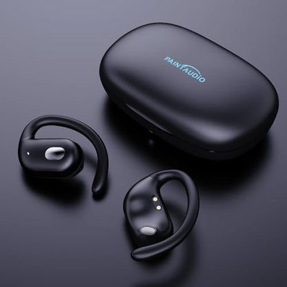 PAINTAUDIO EarMate 1 Open Ear Headphones, Bluetooth 5.3 Wireless Earbuds Air Conduction 45Hrs Playtime with Charging Case, Panoramic Deep Bass with 16.2mm Drivers, Compatible with iPhone Android
