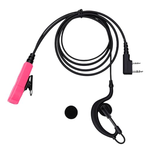 2 Pin G Shape Radio Earpiece with Microphone, HandsFree Headset for TK Series Two Way Radio