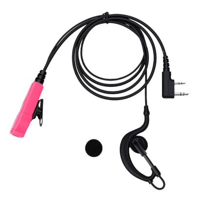2 Pin G Shape Radio Earpiece with Microphone, HandsFree Headset for TK Series Two Way Radio