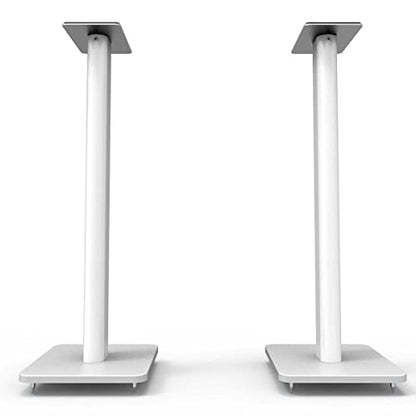 Kanto SP26PLW 26" Bookshelf Speaker Swiveling Floor Stands - White, Pair - Maximum Speaker Weight 30lbs per Stand - Standard and Extended top Plate Included - Internal Cable Management - color: White, size: 26 inches