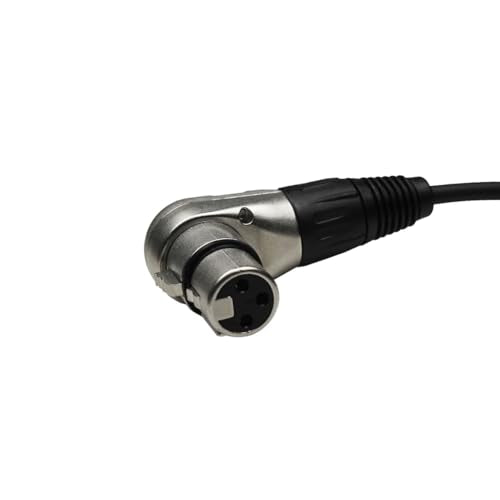 1.65FT Right Angle XLR Female to Straight XLR Male Audio Cable, Multi Angle Adjustbale XLR Female to Male Microphone Extension Cable for Audio Interface Amplifier Speaker and More