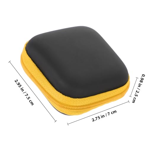 Alipis Portable Eva Earbuds Carrying Case and Electronics Organizer for Travel, Yellow Cord and Charger Storage Pouch with Zipper Closure