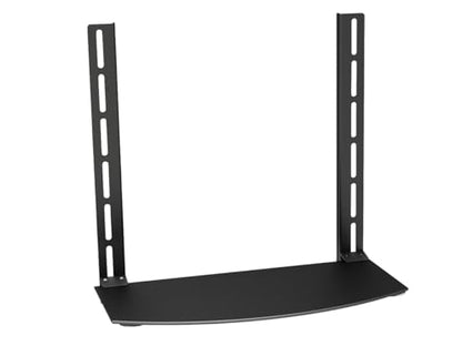 Monoprice TV Mounted Glass Shelf, Allows Above or Below TV Mounting of Blu-Ray Player, Cable Box, Game Console, Streaming Device, Soundbar, or Center Speaker (Max 22 lbs, VESA 400x300) Black