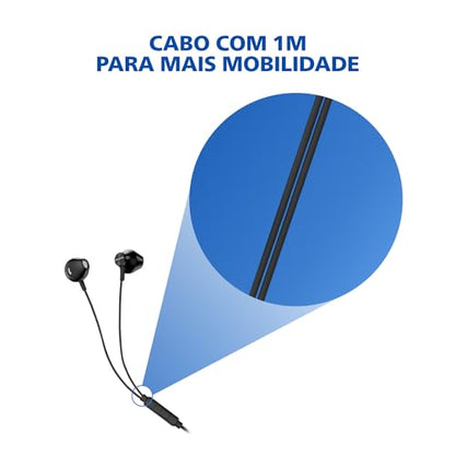 PHILIPS Wired Earbuds 3.5mm jack connector with Microphone, in Ear Headphones with mic, Powerful Bass, Lightweight, 3.5mm jack connector Wired Earphones, 3-Button in-line Remote Ear Buds (Black-Gray) - color: Black-Gray