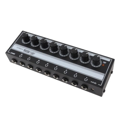 Headphone Amplifier, Stereo Headphone Amplifier Clear Sound Metal 100 to 240V Compact 8 Output and 1 Input Channels Sturdy for Stage