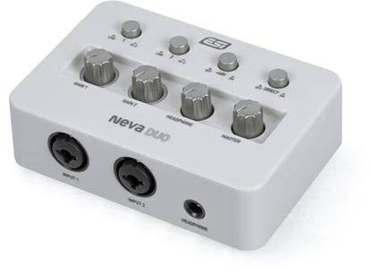 ESI Neva Duo | Professional 24-bit/192kHz 2x2 USB Audio Interface for PC and Mac, Dual XLR, Podcasting, and Streaming, Perfect for Guitarists and Vocalists, Music Production Software Included