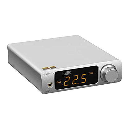 Topping DX3 Pro+ ES9038Q2M Bluetooth 5.0 LDAC Audio Decoder DSD512 DAC AMP NFCA Headphone Amplifier Pre Amplifier (Silver) - color: Silver