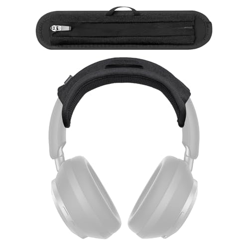 Headband Cushion Cover Compatible with Anker Soundcore Space One, Space One-Pro, Space 1 Pro, Active Noise Cancelling Headphone, 6mm Thick Cushion, No Wobble Zipper Slider, with Hanging Loop