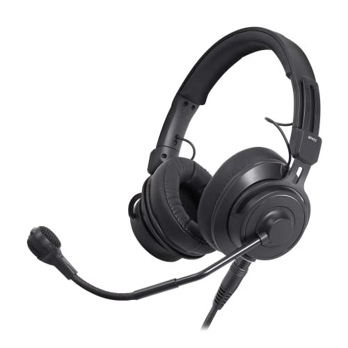 Audio-Technica BPHS2 Broadcast Stereo Headset with Hypercardioid Dynamic Boom Microphone Black - size: Stereo, style: BPHS2 XLR/6.3 mm
