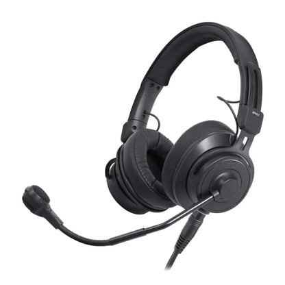 Audio-Technica BPHS2 Broadcast Stereo Headset with Hypercardioid Dynamic Boom Microphone Black - size: Stereo, style: BPHS2 XLR/6.3 mm