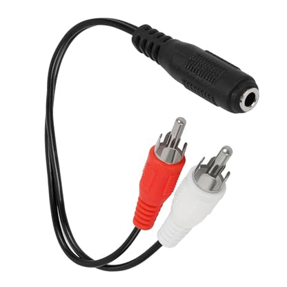 2Pack 3.5mm Female to 2 RCA Splitter Male Stereo Audio Y Cable (1ft), Gold Plated Adapter with OFC Conductor & Dual Shielding, for Speakers, Home Theater, TV, Smartphone, MP3, Tablet(8inch)