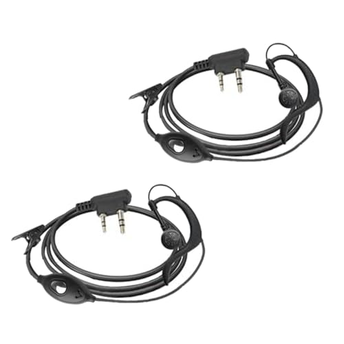 TIDRADIO Walkie Talkies Earpiece with Mic G Shape 2 Pin Headset TD-M8s TD-V2 TD-H3 TD-H8 H-777 RT21 RT22 RT68 Baofeng UV-5R Mini BF-F8HP 5RM 5RX UV-5G UV-32 DM-32 GM21 2 Way Radio - 2Pack - style: 2 Pack G Shape Earpiece