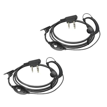 TIDRADIO Walkie Talkies Earpiece with Mic G Shape 2 Pin Headset TD-M8s TD-V2 TD-H3 TD-H8 H-777 RT21 RT22 RT68 Baofeng UV-5R Mini BF-F8HP 5RM 5RX UV-5G UV-32 DM-32 GM21 2 Way Radio - 2Pack - style: 2 Pack G Shape Earpiece