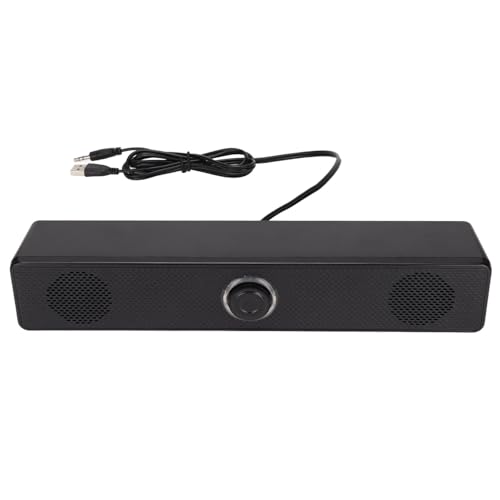6w Wired Computer Speaker System, USB Powered Wired Sound Bar with Volume Control, 3.5mm Input USB Powered Sound Bar for Computers, Desktops, and Laptops