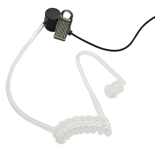 2 Pin Security Ear Piece Walkie Talkie Surveillance Headset Transparent Acoustic Clear Tube Earphone with Ptt Vox for Midland Avph3 gxt FRS gmrs x talker lxt600pa t51r br200 2-Way Radio