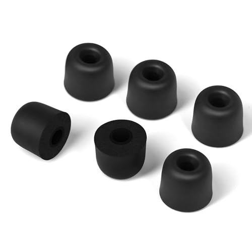 Cyberguys! Memory Foam Ear Tips Replacement for DEWALT Earbuds | Noise-Isolating Foam Earbud Tips, Fits 5.0–5.2mm Nozzle, Soft Comfort, Enhanced Bass Seal, 3 Pairs with Storage Case
