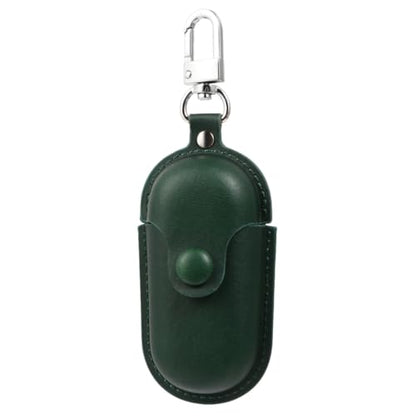 Green Leather Cotton Earphone Case, Portable Scratch-Proof Holder