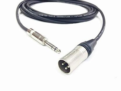 Custom Cable Connection 3 Foot Neutrik NC3MXX Male XLR to Neutrik Rean NYS228 1/4 Inch (6.35mm) TRS Balanced Pro Audio Cable - size: 3 Foot, style: Male (Black)