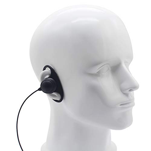 D Shape Earpiece Headset PTT for Two Way Radio Compatible 2 Pin Motorola Walkie Talkies CLS1410 CLS1110 CP200 CP185 CP040 CP1200 GP300 GP2000 GP88 GP3188 Radio (2 Pack)