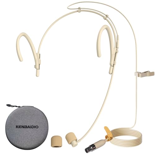 Headset Microphone Dual Earset Headworn Over Ear Hanging Condenser Mic Compatible with AKG Wireless System Bodypack Transmitter for Lectures Performance Theater Podcasts, Mini XLR 3 Pin TA3F Plug - size: Mini XLR 3 Pin TA3F Plug for AKG Only