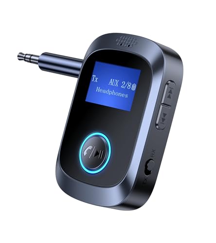 KAIY Bluetooth Adapter for Airplane Headphones | Bluetooth Transmitter for TV/PC/Gym, Bluetooth Receiver for Stereo Receiver, Wireless 3.5mm AUX Adapter for Car Music